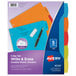 A package of Avery® 16129 Big Tab multicolored plastic dividers with tabs and a black pen.