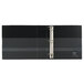 A black Avery heavy-duty binder with silver rings and a label holder.