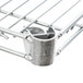 A Metro Super Erecta wire shelf with a metal clip.