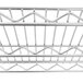 A close-up of a Metro Super Erecta chrome wire shelf.