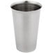 A stainless steel Vollrath tumbler with a lid.