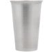 A close up of a silver Vollrath stainless steel tumbler with a white background.