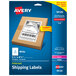 A package of Avery white paper Internet shipping labels.