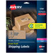 A package of Avery brown kraft shipping labels.