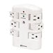 An Innovera white swivel plug surge protector with six outlets.