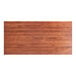 A Lancaster Table & Seating rectangular wooden table top with a rustic mahogany finish.