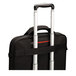 A black soft-sided laptop briefcase with silver handles.