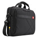 A black Case Logic laptop and tablet bag with a strap.