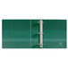 A green Avery heavy-duty binder with silver metal rings.