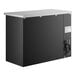 An Avantco black back bar refrigerator with white interior and LED lighting.