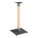 A Lancaster Table & Seating bar height table base with a metal and wood pole.