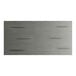 A rectangular solid wood bar height table with a live edge and a slate gray finish.
