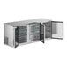An Avantco stainless steel back bar refrigerator with solid doors.