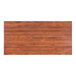 A rectangular wooden table top with a rustic mahogany finish.