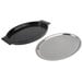 a black oval shaped pan