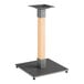 A Lancaster Table & Seating industrial table base with a bleached oak finish wood and metal stand.