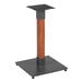 A metal Lancaster Table & Seating table base with a wood and rustic mahogany finish.