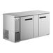 An Avantco stainless steel back bar refrigerator with 3 solid doors.