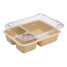 A beige plastic Cambro insert tray with three compartments.