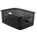 A package of 3 black plastic weave bins with handles.