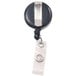 A black Advantus Deluxe retractable ID reel with a silver clip.