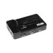 A black Tripp Lite USB hub with six USB ports.