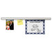 An Advantus aluminum display rail holding a certificate and a picture of a couple.
