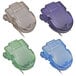 A group of green, blue, purple, and yellow Advantus fabric panel wall clips.