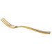 A close-up of the handle of a Bon Chef Manhattan Matte Gold Stainless Steel Salad Fork.