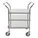 a three tiered metal cart