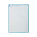 A blue and gray Durable desktop reference system with white panels.