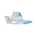 A white box with a blue label containing a Durable Blue / Gray Desktop Reference System.