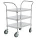 a three tiered metal cart