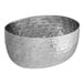 An American Metalcraft stainless steel oval sauce cup with a hammered texture.