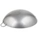 A silver metal Town Hand Hammered Cantonese Wok with a wooden handle.
