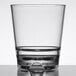 A close-up of a Libbey Tritan plastic double rocks glass with a drink in it.