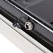 A close up of a stainless steel Edlund digital pizza scale.