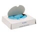 A white box with blue Cordova shoe covers inside.