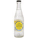 A close up of a Boylan Lemon Seltzer bottle with a yellow label.