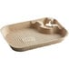An EcoChoice Pulp Fiber cup carrier tray with a handle.