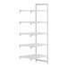 A white Cambro Camshelving Premium Add On Unit with 4 shelves.