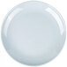 A white plate with a round rim.