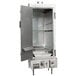 A Town stainless steel indoor smokehouse with a door open.