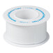 A white tape roll with blue writing on it.