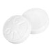 A pair of round, white aspirin tablets.
