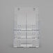 A clear plastic Deflecto brochure holder with six compartments.