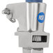 A stainless steel Edlund manual can opener with a blue handle and stainless steel base.
