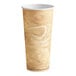 A Solo paper hot cup with a brown pattern.