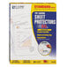 a box of sheet protectors
