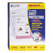 A box of 100 C-Line heavy weight clear polypropylene sheet protectors.